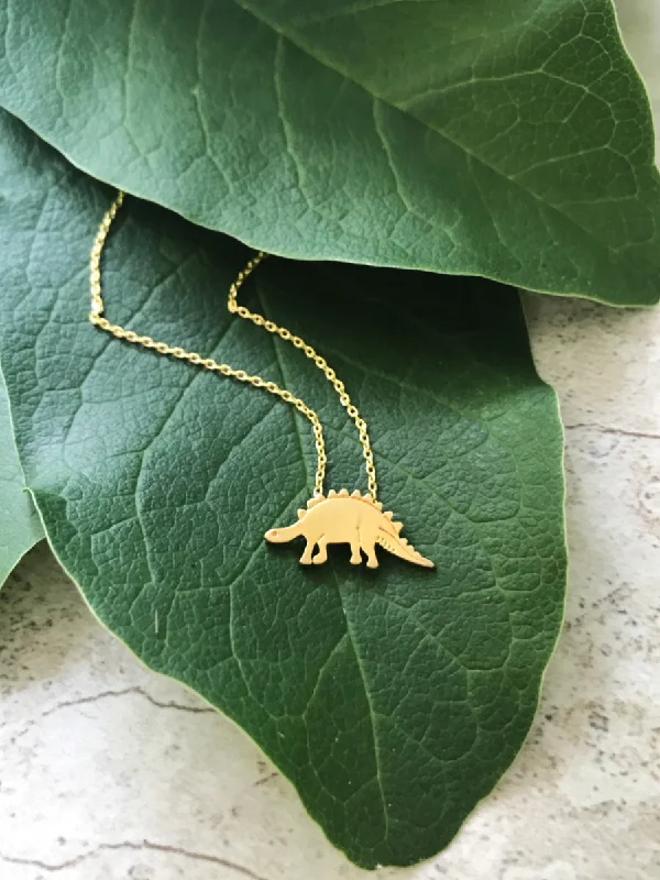 crystal heart necklace for women -Stegosaurus Necklace