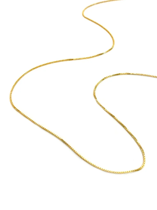 gold choker necklace for layering -Vermeil Box Chain