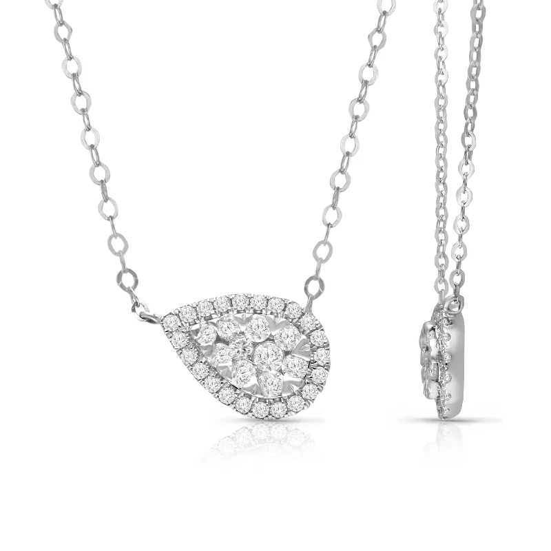 custom name charm necklace for women -White Gold Diamond Eternal Necklace