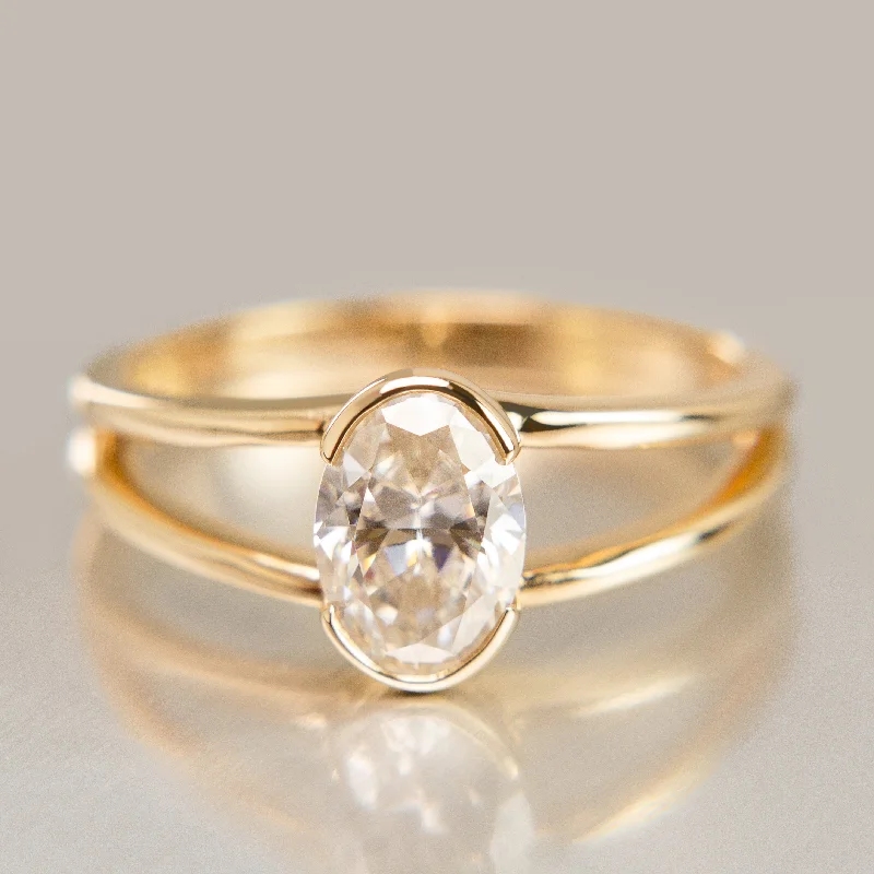 gold wedding ring for women -Willow Ring Setting