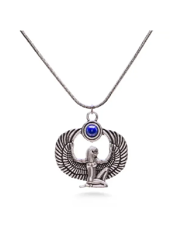 diamond drop pendant necklace for women -Winged Isis Necklace by Museum Reproductions