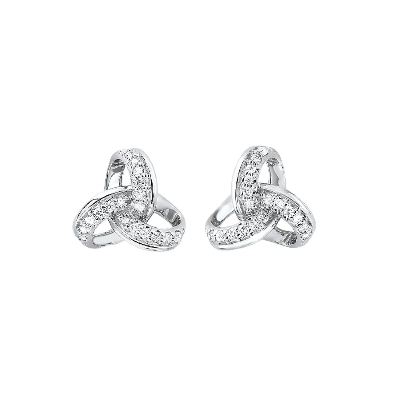 Artistic earrings for creative expression -Endless Trinity Knot Diamond Stud Earrings 1/10 Cttw