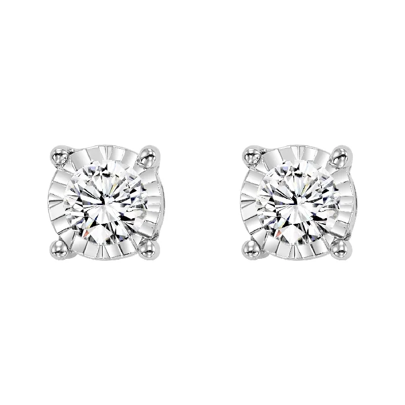 Luxury earrings with sapphires for elegance -True Reflections Illusion Diamond Stud Earrings 1/10Cttw