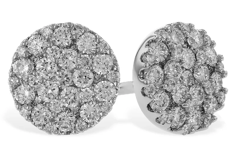 Vintage-inspired crystal earrings for timeless beauty -14K White Gold .50cttw Round Diamond Cluster Stud Earrings