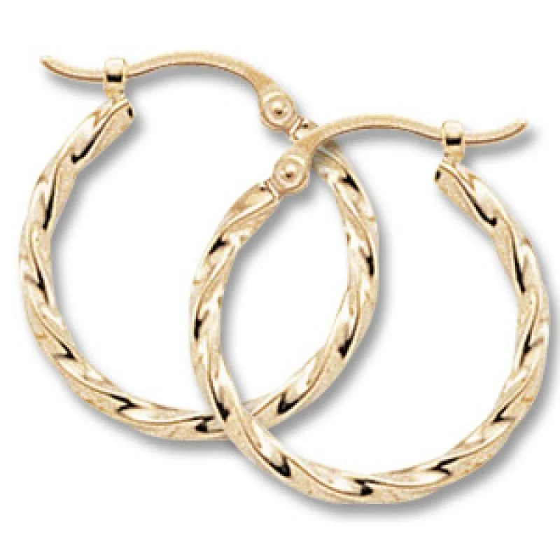 High-quality silver earrings for everyday use -Twisted Tube Hoop Earring 14K Yellow Gold