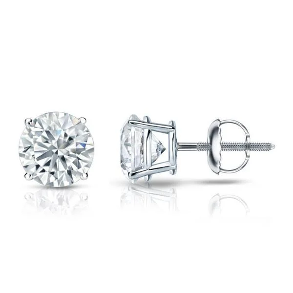 Simple silver drop earrings for understated elegance -Auriya 14k Gold GIA Certified 1.00 ct. TDW Round Diamond Stud Earrings