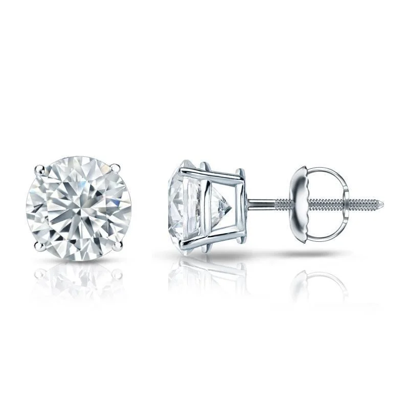 Trendy ear cuffs for fashion-forward women -Auriya Platinum GIA Certified 2.00 carat TDW Round Diamond Stud Earrings