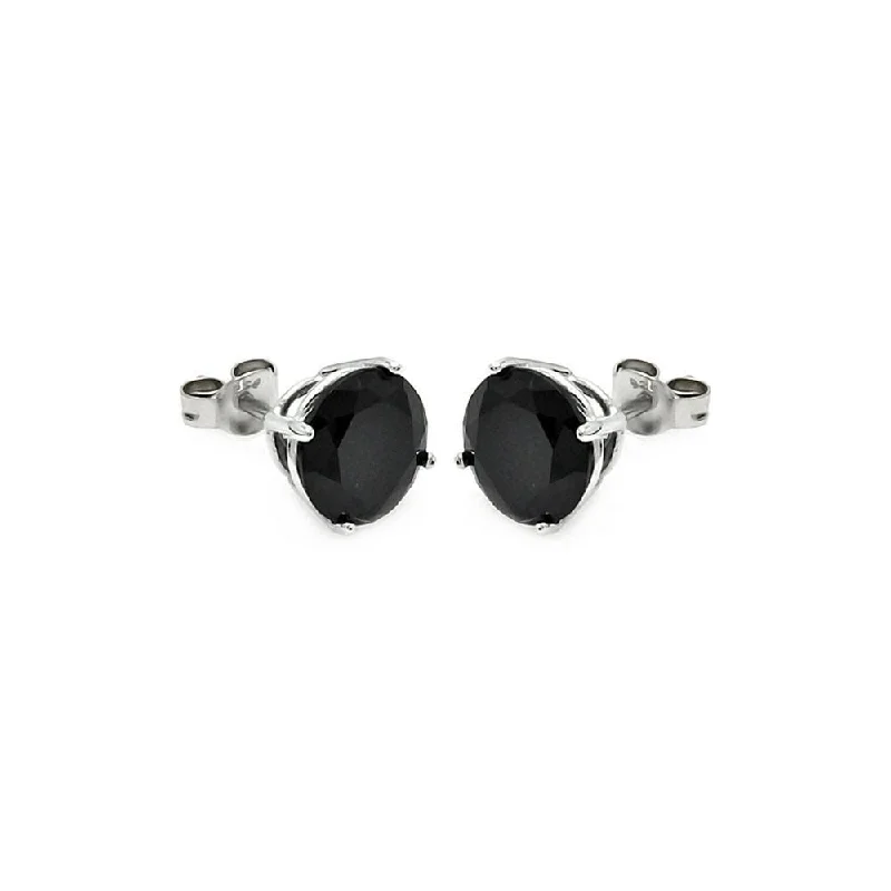 Minimalist gold stud earrings for subtle style -Black CZ Stud Earrings 6mm