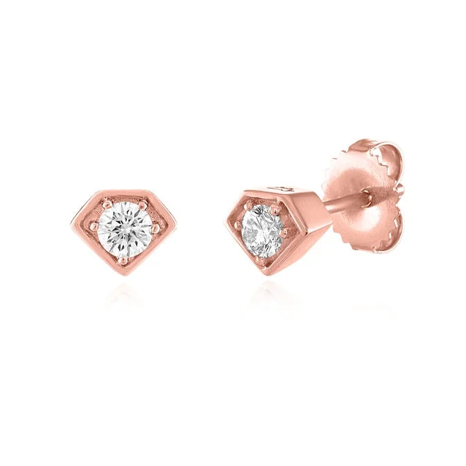 Crystal stud earrings for evening glamour -14K Rose Gold Mighty Mini Stud Earrings