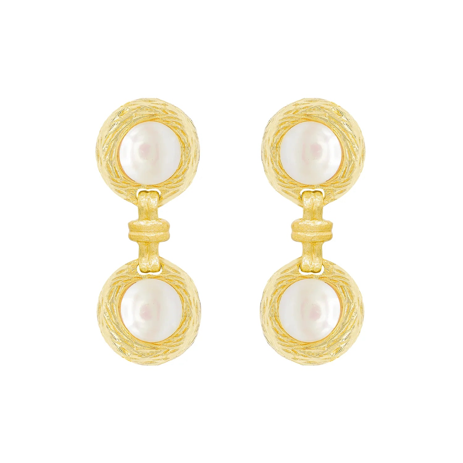 Handmade gemstone earrings for personal touch -Double Pearl