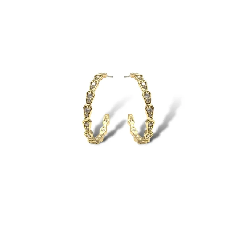 Gold drop earrings for classic looks -Eloise hoop