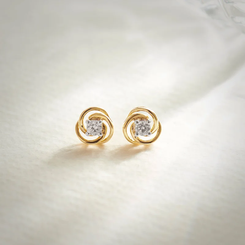 Cute animal-shaped drop earrings for playful charm -Floral Solitaire Studs