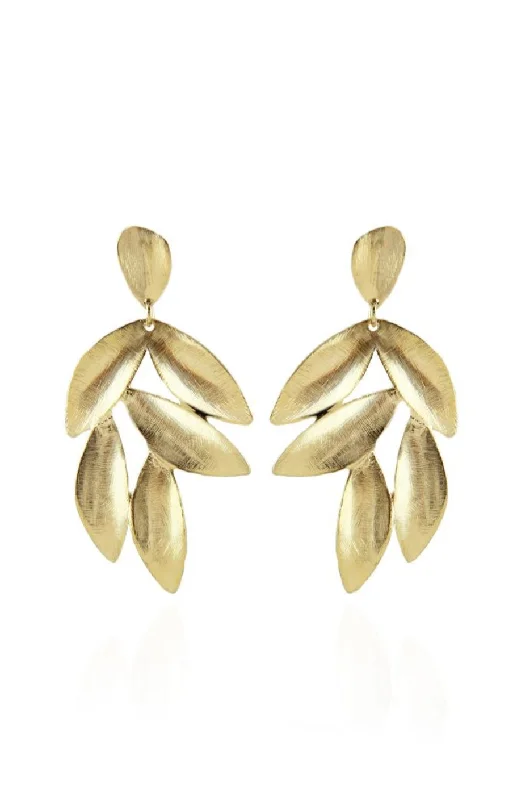 Cute flower stud earrings for feminine style -Gold Leaf