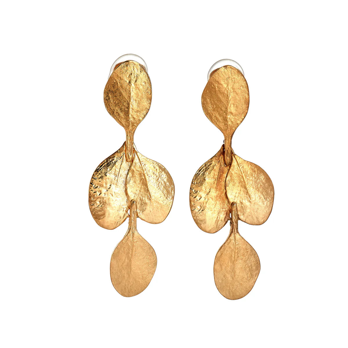 Unique ear cuffs with intricate designs -Golden Leaf Drop Clip