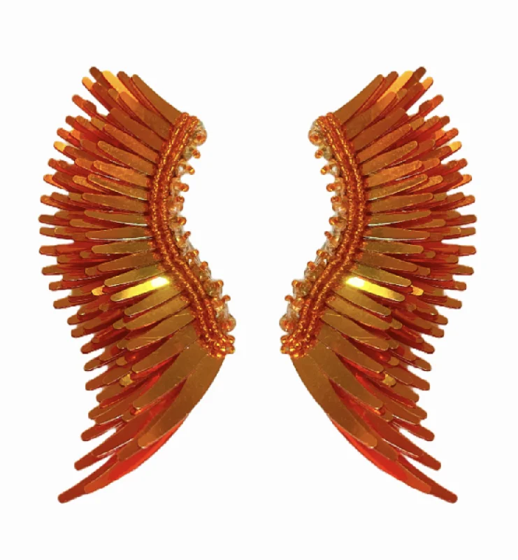 Crystal chandelier earrings for evening events -Mini Madeline Orange