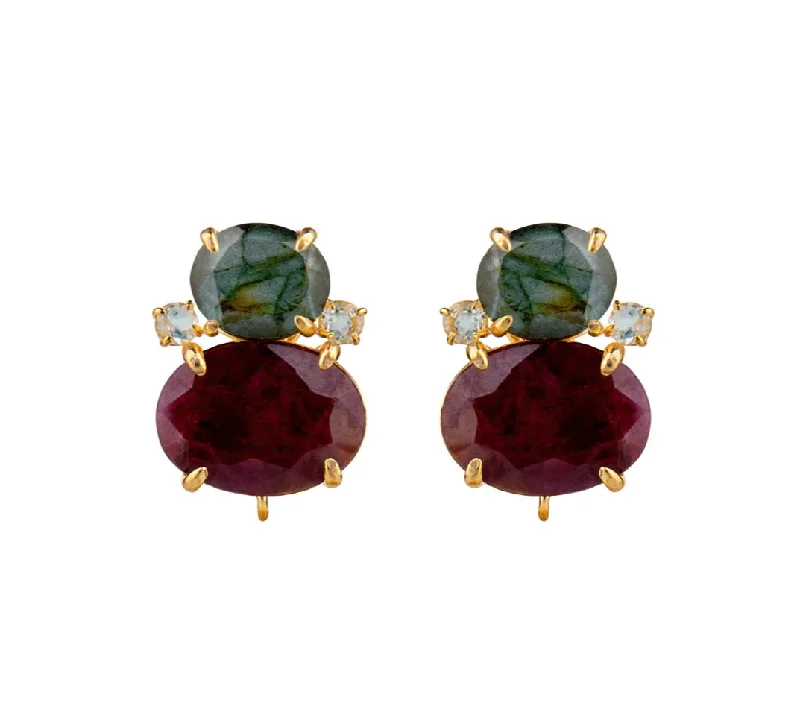 Artistic earrings for creative expression -Ruby Drops