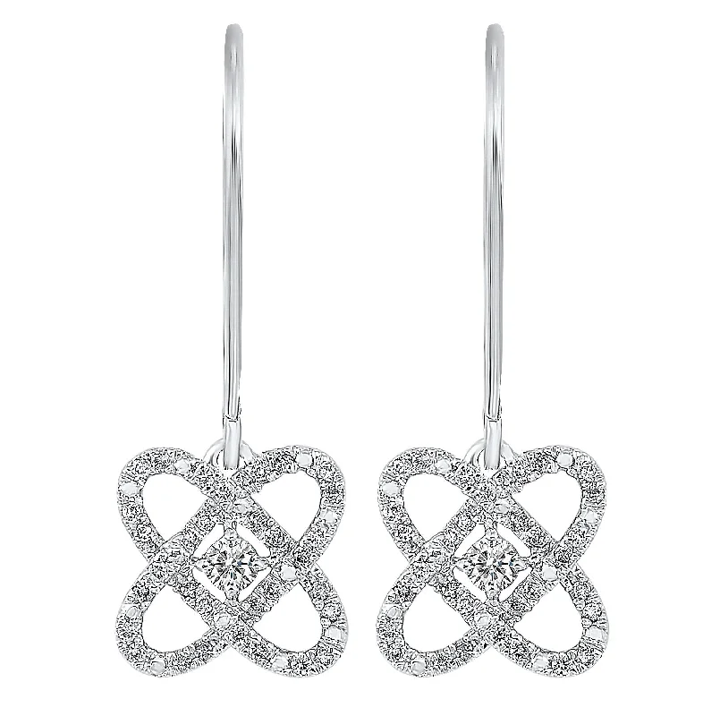 Classic silver earrings for everyday wear -Love's Crossing Sterling Silver Diamond Drop Earrings