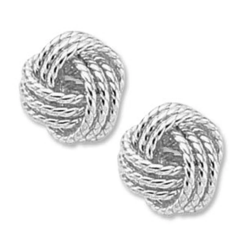 Elegant gold earrings for refined fashion -Sterling Silver Twisted Love Knot Earrings