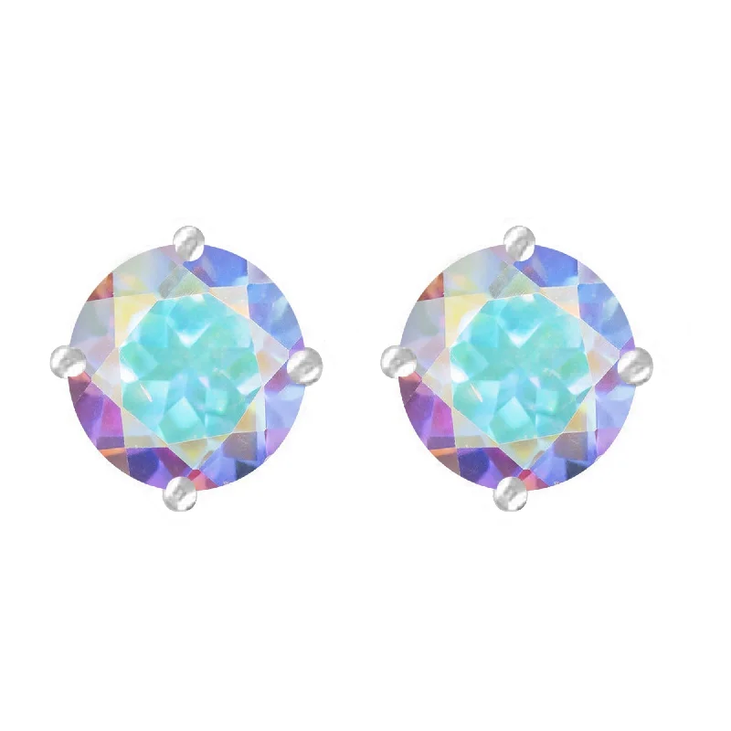 Oversized earrings for dramatic impact -Sterling Silver with Mercury Opal Topaz Stud Earring