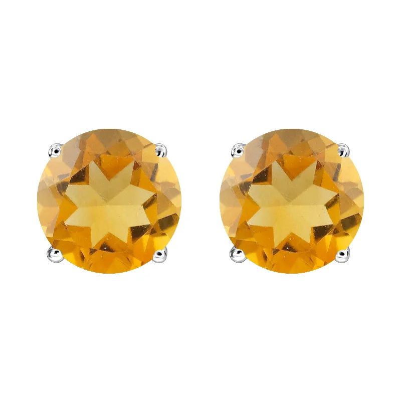 Unique ear cuffs with intricate designs -Sterling Silver with Natural Citrine Stud Earring