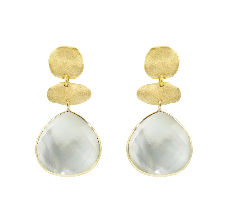 Simple gold stud earrings for subtle shine -Tiara Mother Pearl