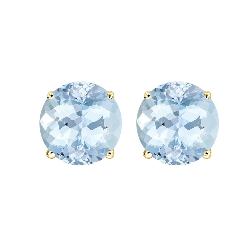 Silver earrings with intricate patterns for elegance -V3 Jewelry 1.50ct Aquamarine Gold Over Sterling Silver Stud Earrings