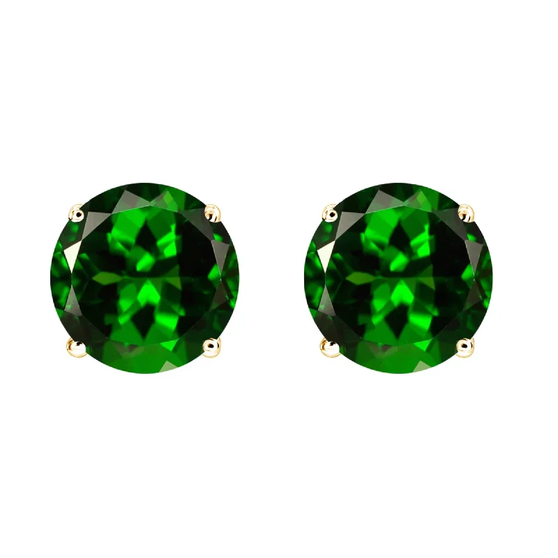 Antique gold earrings for vintage lovers -V3 Jewelry Chrome Diopside Gold Over Sterling Silver Stud Earrings