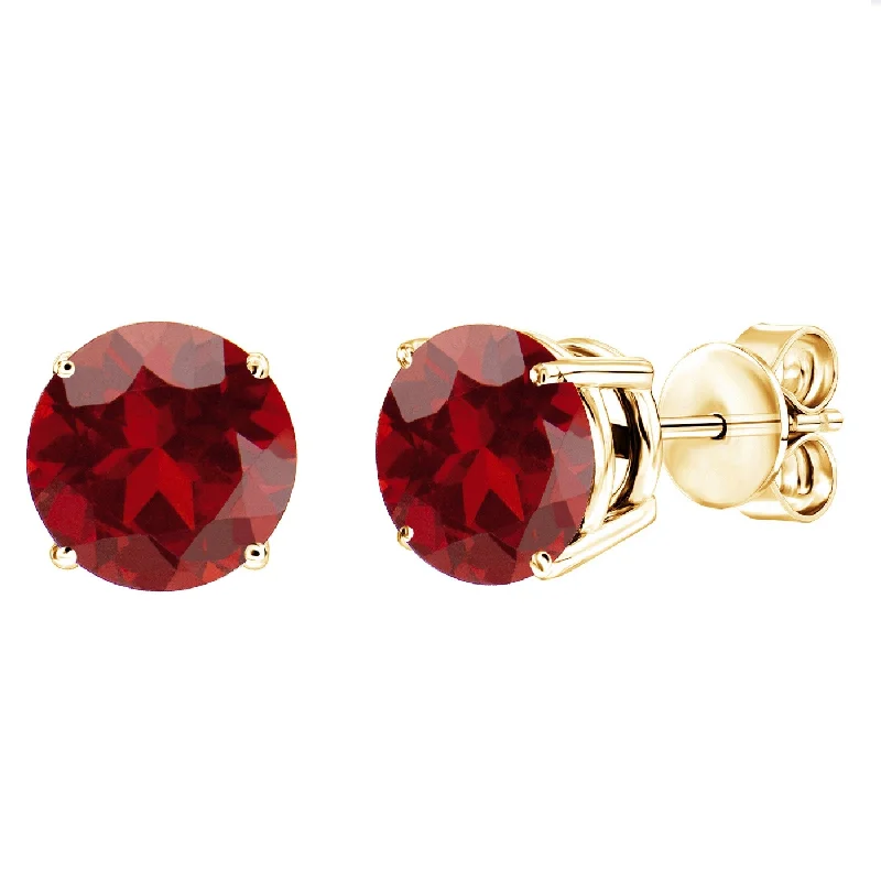 Chic pearl drop earrings for elegant outfits -V3 Jewelry Gold Over Sterling Silver 2.15ctNatural Garnet Stud Earring