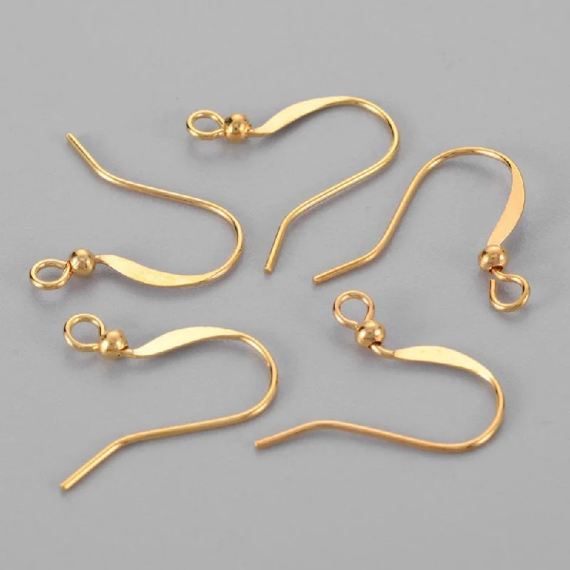 Luxury gold earrings for high-end fashion -15mm Brass French Earring Hooks