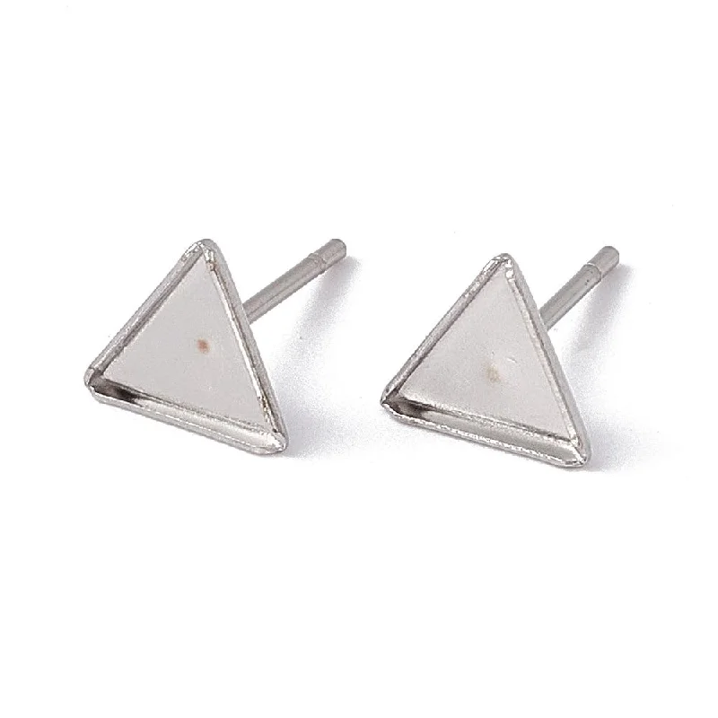 Colorful hoop earrings for bold personalities -7x7mm, 304 Stainless Steel Stud Earring Posts, Triangle