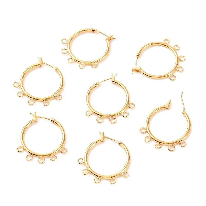 High-quality silver earrings for everyday use -27x25mm, Brass Hoop Earring Findings Gold Plated