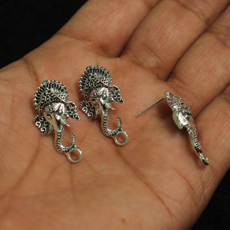 Colorful drop earrings for adding a pop of color -30x14mm German Silver Ganesha Earring Components