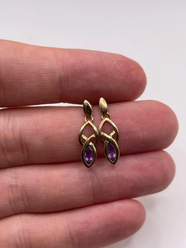 Handmade silver earrings for custom designs -9ct gold amethyst earrings