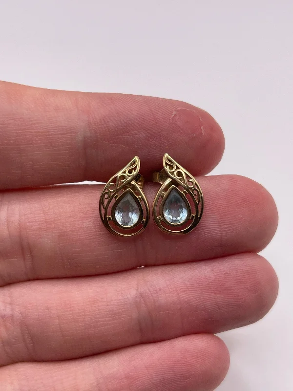 Fun geometric earrings for playful looks -9ct gold topaz earrings