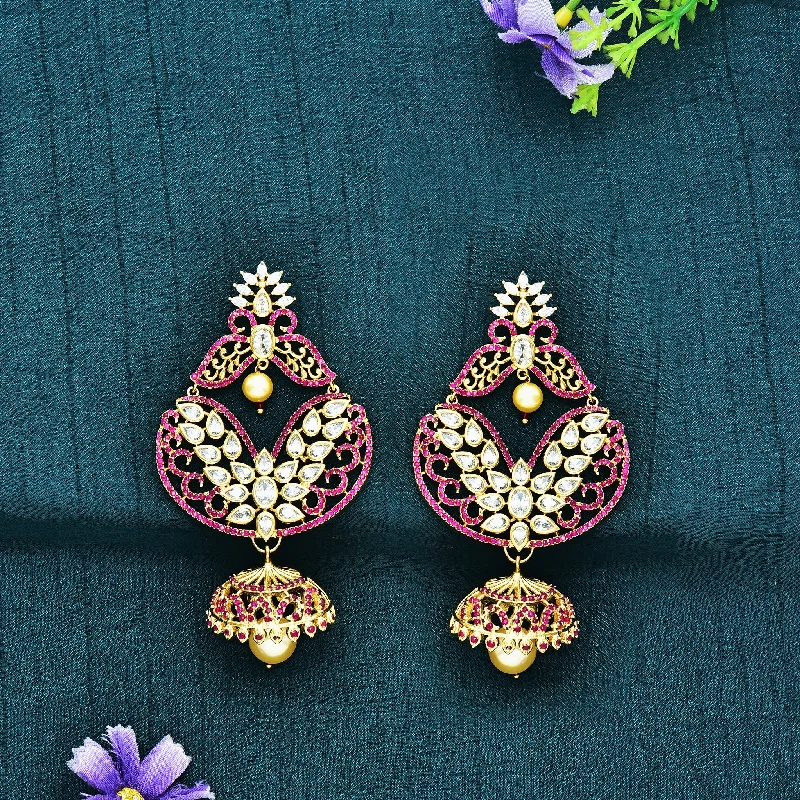 Statement ear cuffs for bold fashion -CZ Chandbutta Earrings 55879