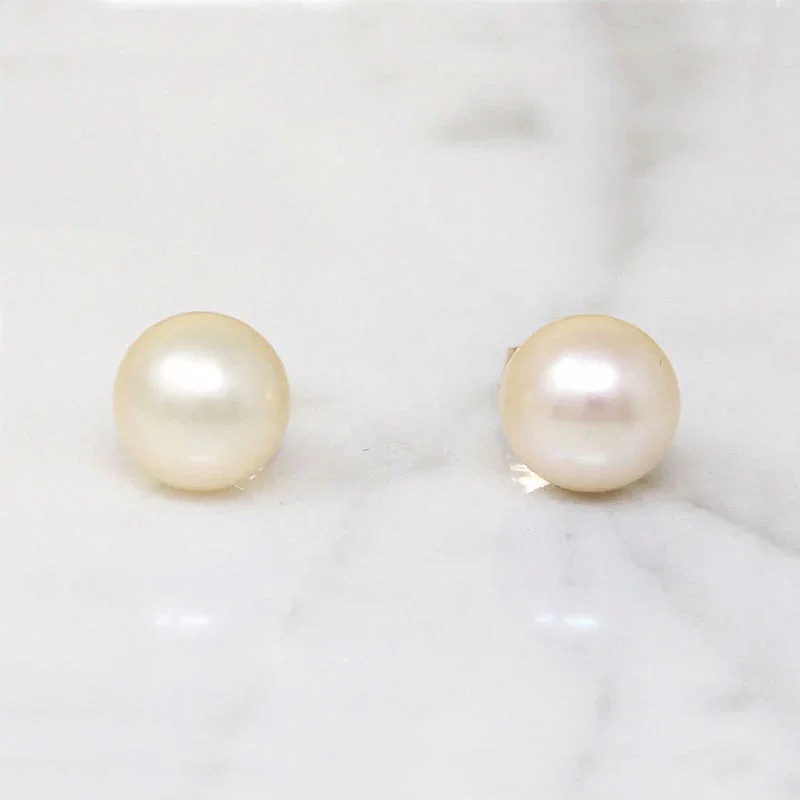 Geometric dangle earrings for unique fashion -Classic 8mm Pearl Stud Earrings