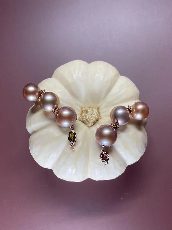 Antique gold earrings for vintage lovers -ANSWER B. by Bianca Chong - Mismatched Pearl Drop Earrings