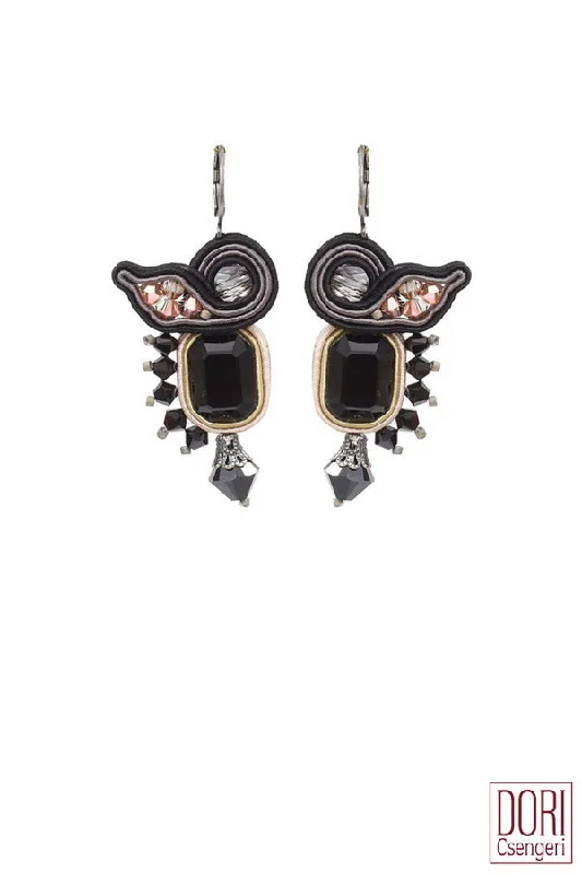 Small pearl earrings for delicate elegance -Black Mimosa Trendy Earrings