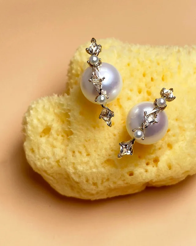 Diamond earrings for upscale accessories -ANSWER B. by Bianca Chong - Pearl Luna Earrings (Seed Pearls)