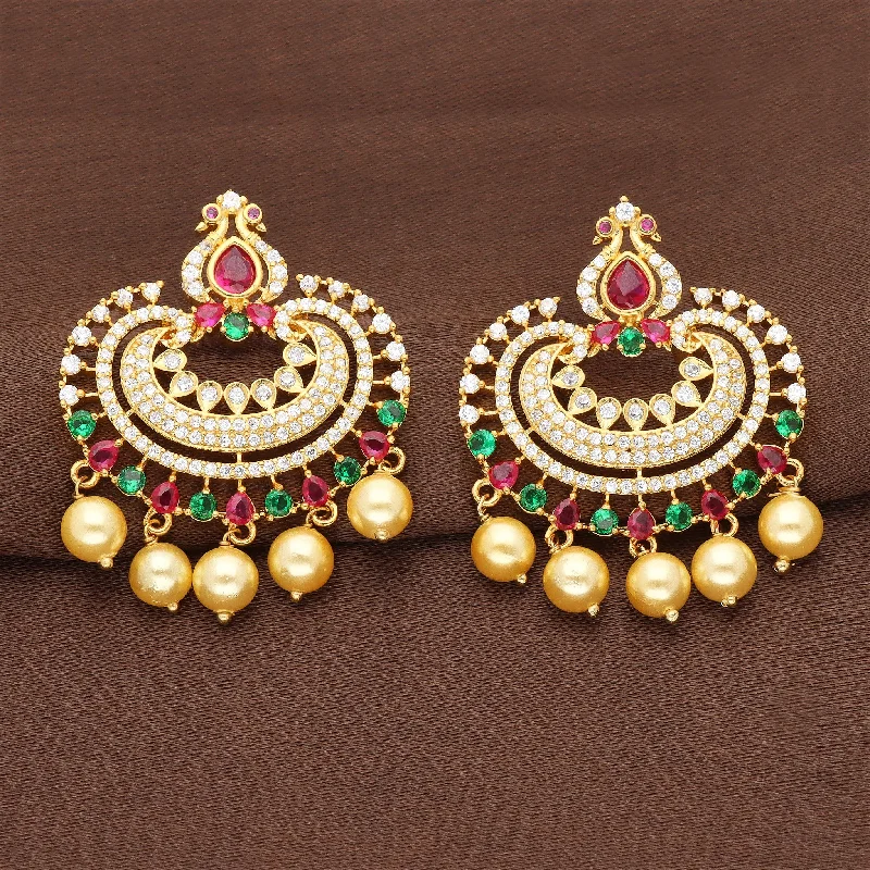 Luxury gold earrings for high-end fashion -Zirconia Dangler Earrings