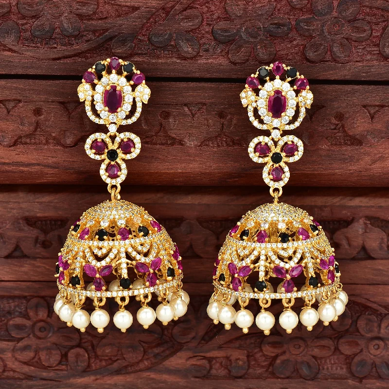 Swarovski crystal earrings for extra sparkle -Zirconia Jhumka Earrings