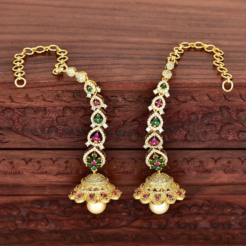 Big hoop earrings for a bold statement -Antique Zirconia Kempu Jhumka Earrings