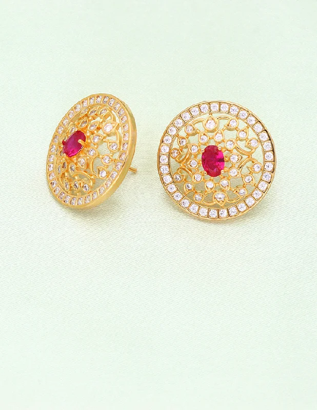 Sparkling crystal earrings for glamorous outfits -Designer Zirconia Stud Earrings