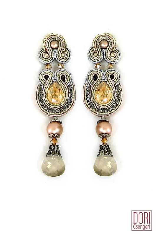 Chic crystal earrings for sophisticated outfits -Desiree Bridal Earrings