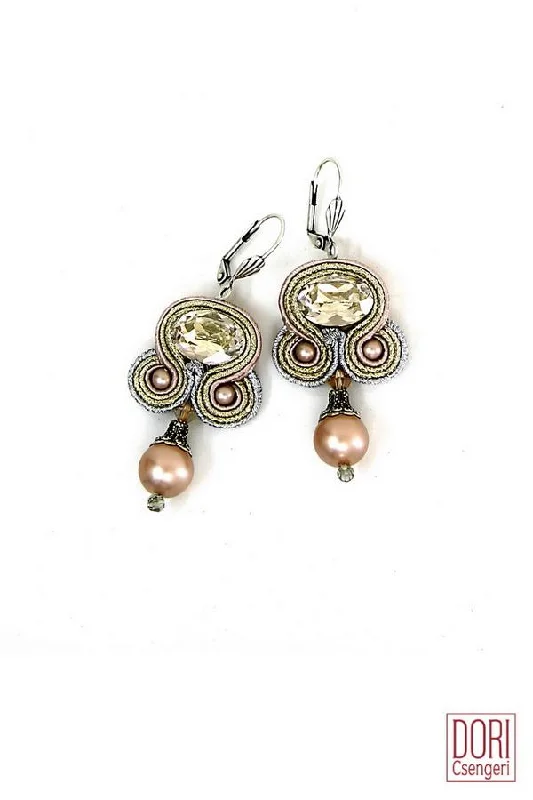 Artistic gemstone earrings for unique style -Desiree Pearl & Crystal Earrings