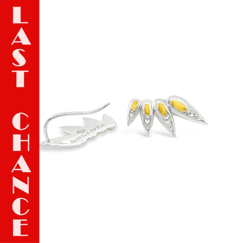 Crystal chandelier earrings for evening events -Filo Ear Climbers