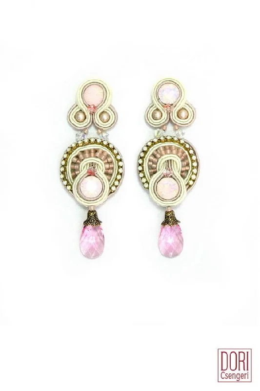 Lightweight silver earrings for comfortable wear -Harmony Pink Earrings