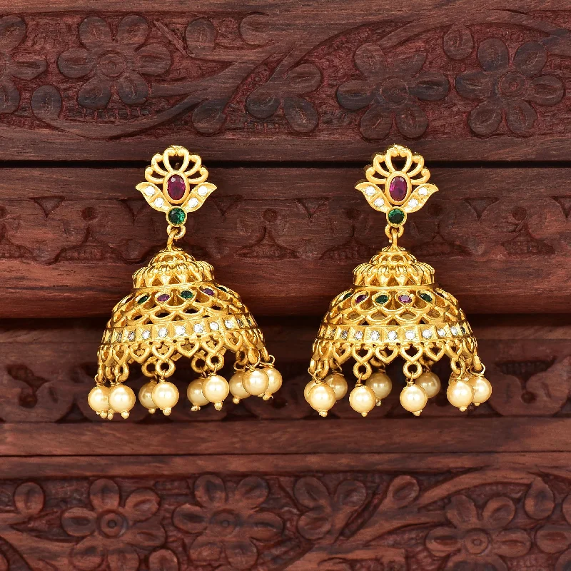 High-quality silver earrings for everyday use -Matt Jhumka Earrings