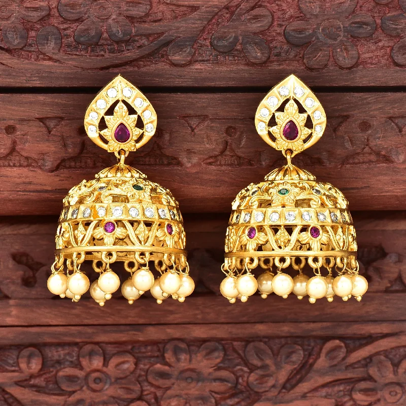 Chic pearl drop earrings for elegant outfits -Matt Jhumka Earrings