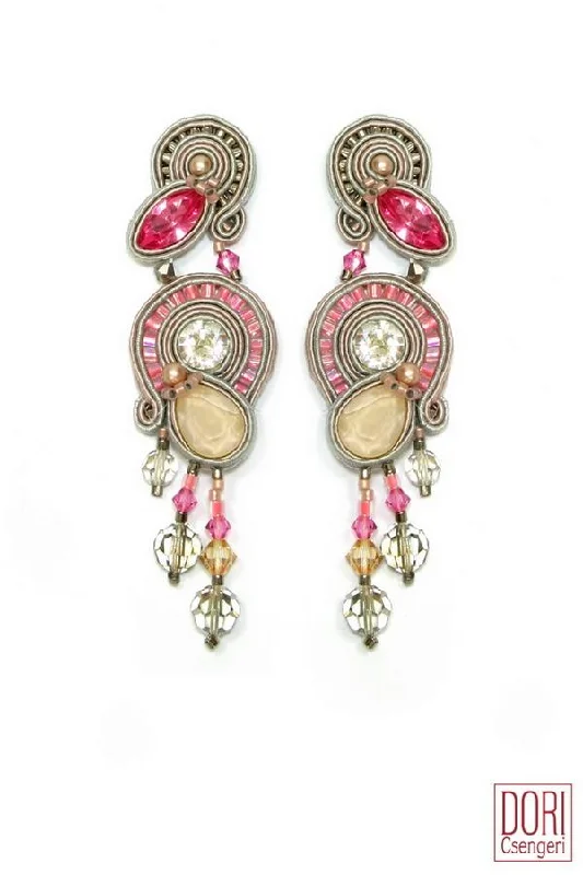 Silver ear climbers for modern looks -Obsessive Pastel Earrings